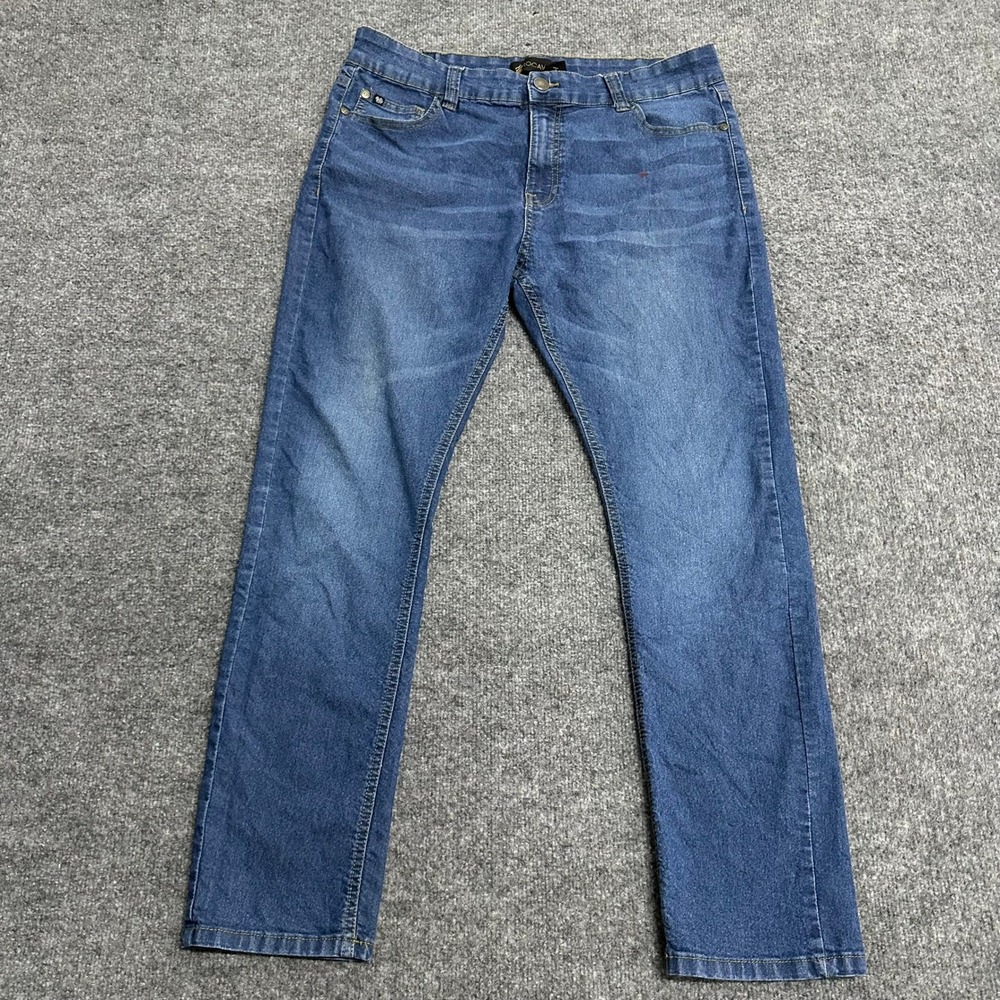 Rocawear Jeans Mens Size 36 Blue Skinny Fit Stretch Denim Casual Streetwear